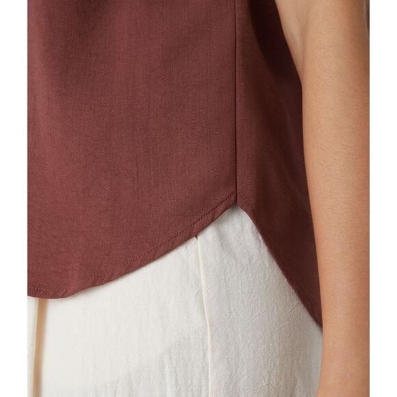 Halara Women’s Henley Neck High Low Curved Hem Top Brown Size Medium NEW/NWT!! - Picture 5 of 12